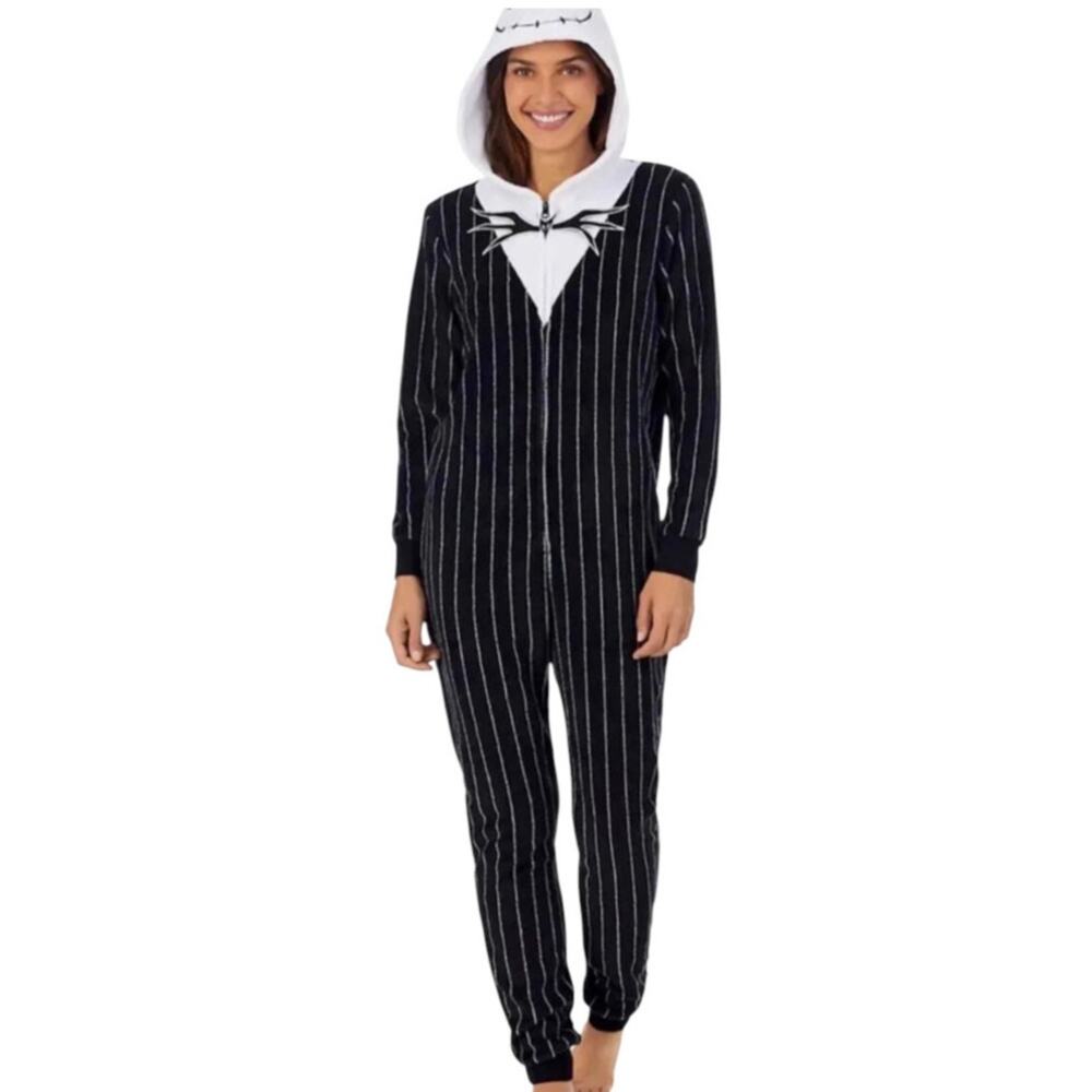 Disney Nightmare Before Christmas Jack Skellington Union Suit XL 16-18 Bat Bow